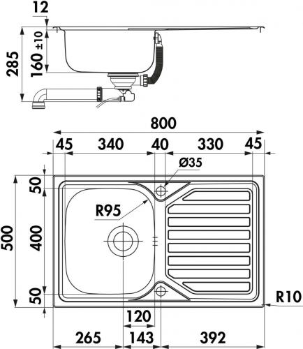 Preview: Naber Nava 3 Edelstahl Spülbecken